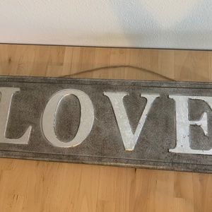 "love" tin sign
